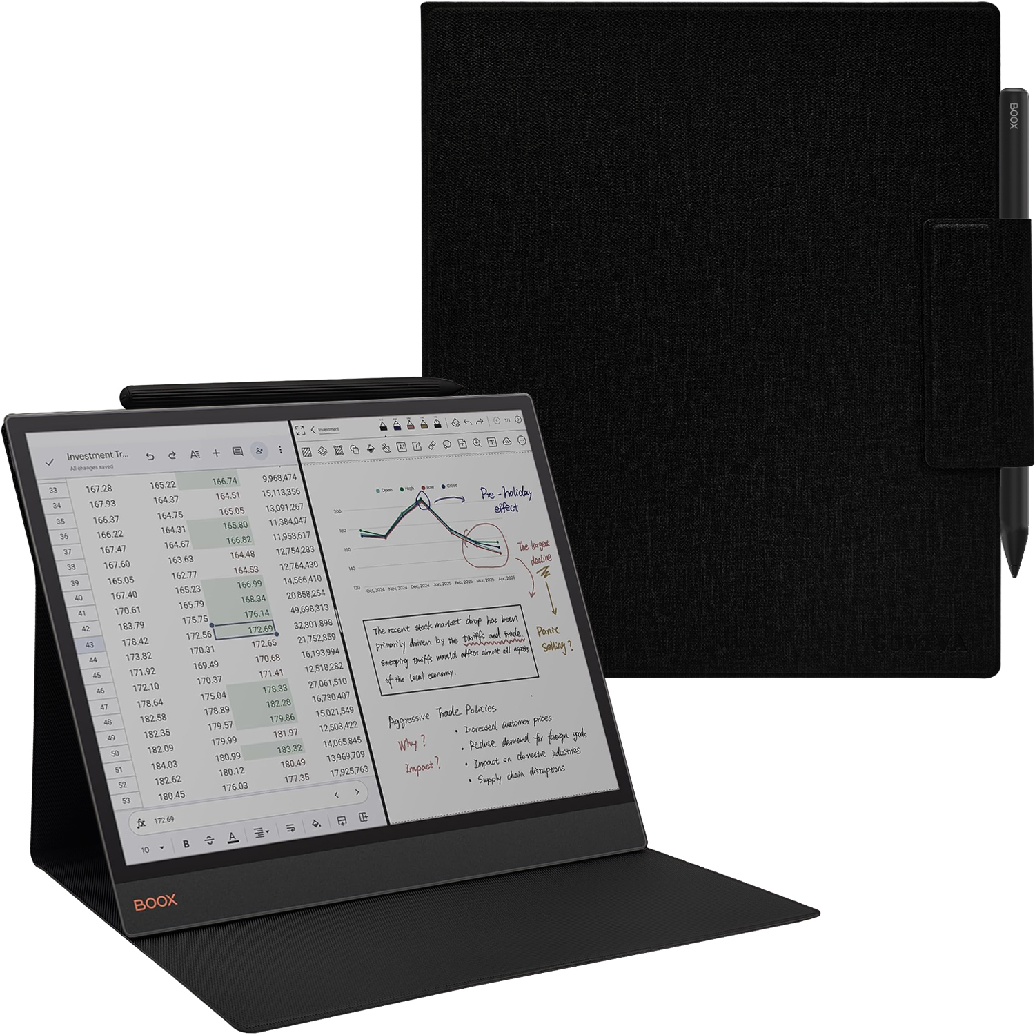 13.3インチ Onyx Boox Tab X C Color/Boox Note Max用 磁気ケース 超薄