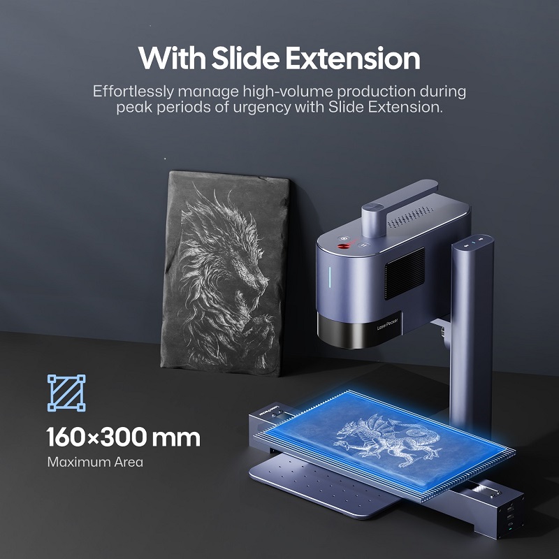 Laserpecker-ポータブル彫刻機,青色レーザー,20W,ファイバーダイオード