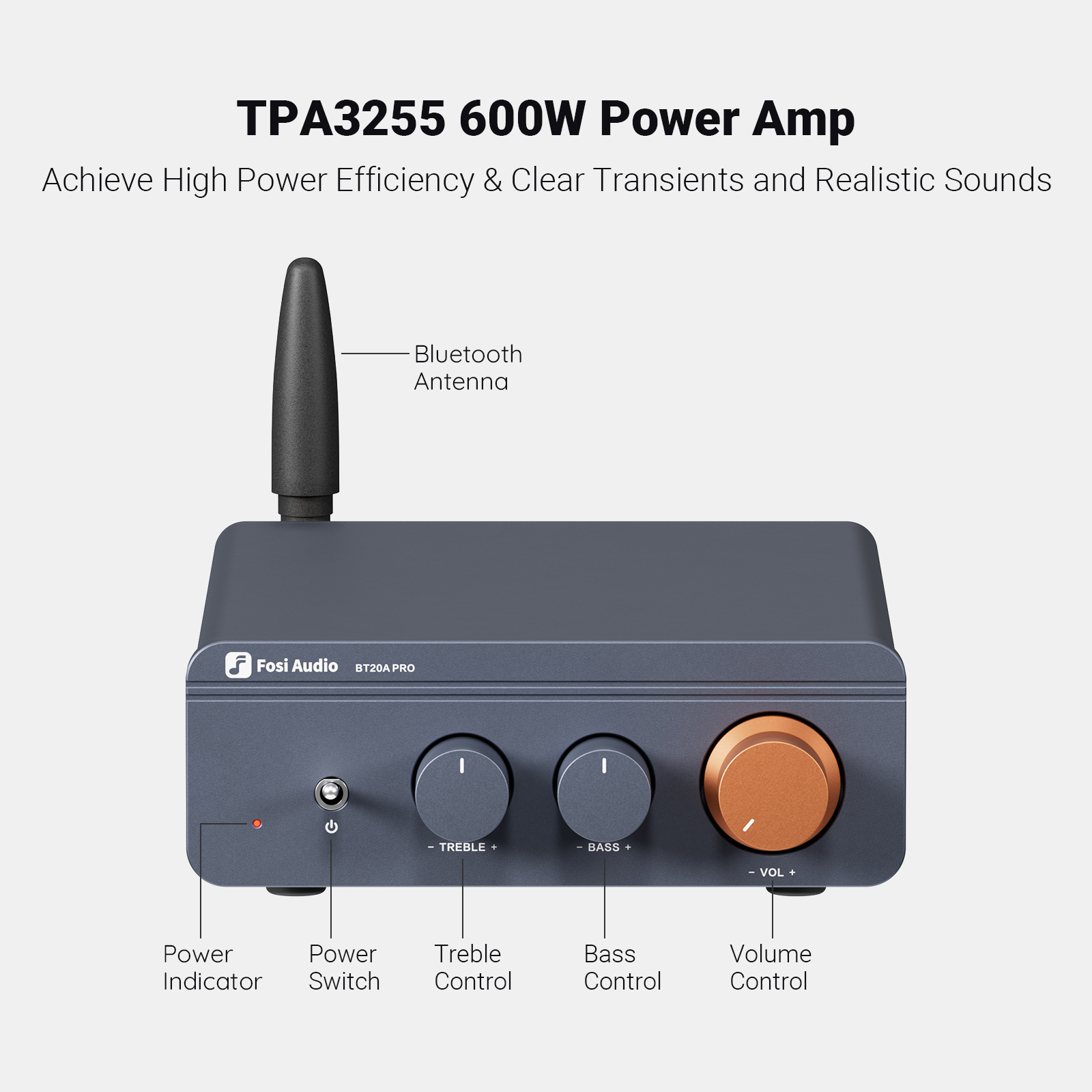 Fosi-Bluetooth Audio-TPA3255サウンドパワーアンプ,300W,2つのミニ
