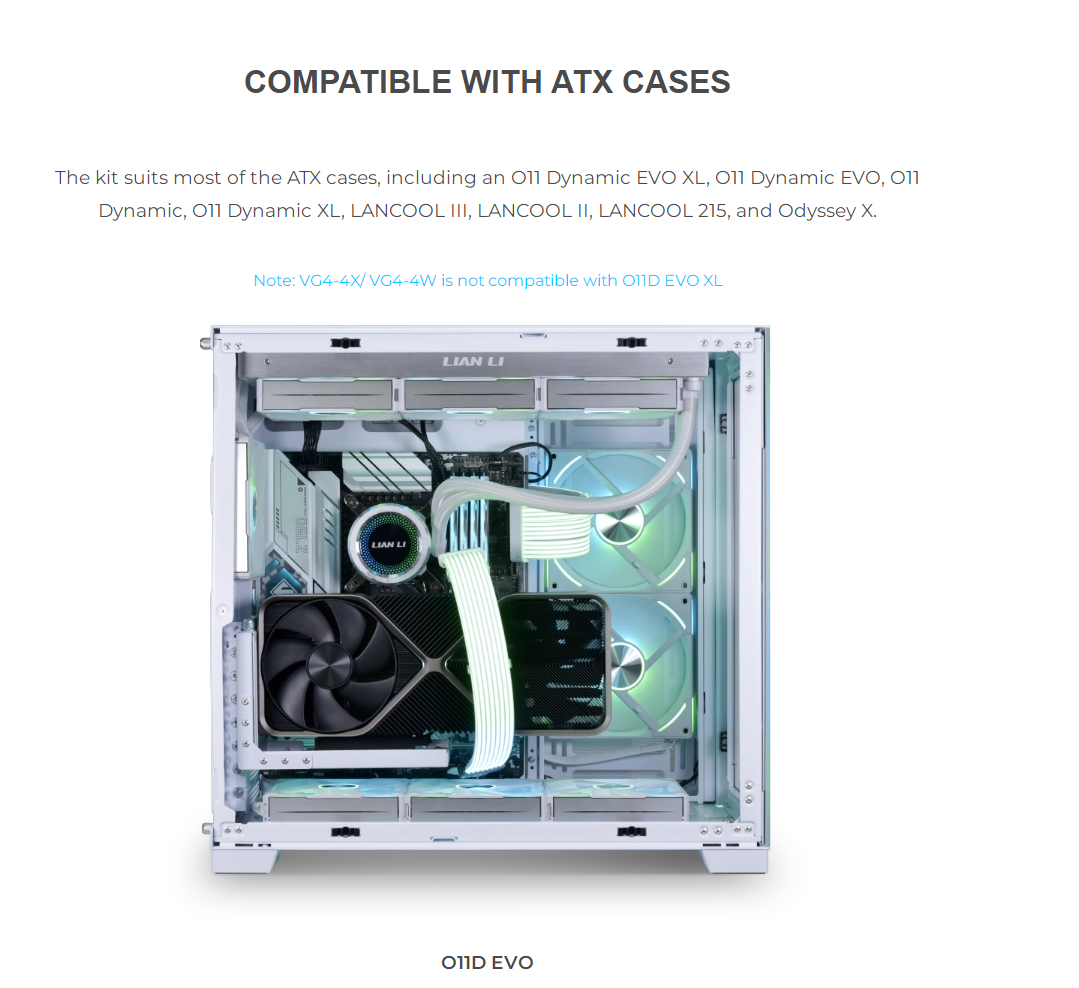 LIANLI VG4-4-V2 UNIVERSAL 4-SLOTS VERTICAL PCIE4.0 GPU KIT