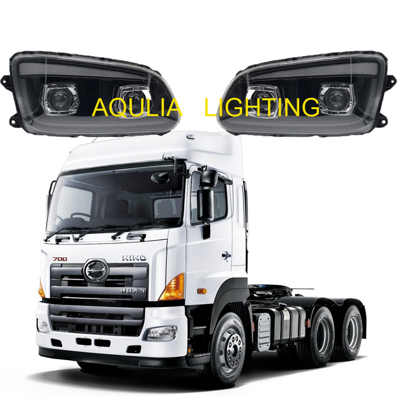 1 Pair FULL LED Head Lamp Fit For HINO 700 Truck HeadLight