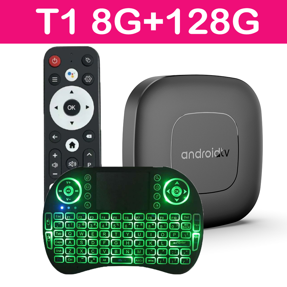 Original T1 Smart TV Box Android 14 H313 Quad Core Dual Wifi 2.4