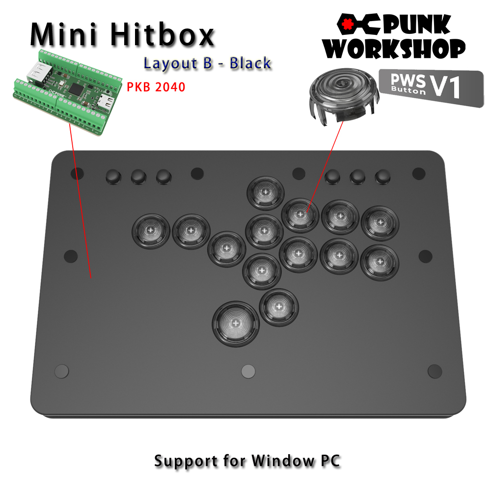 Punk Workshop Mini HitBox SOCD Fighting Stick Controller Newest