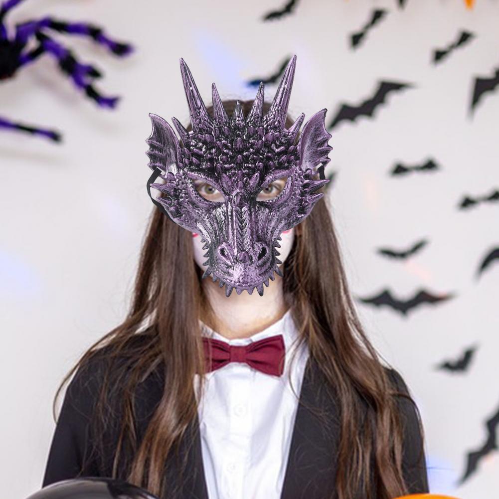 3d Dragon Face Guard Colorful Dragon Headgear Face Guard for Stage