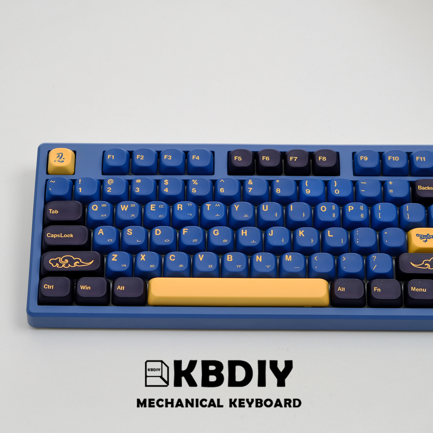 KBDiy GMK Blue Samurai Keycaps Korean PBT Custom KOA Profilefor