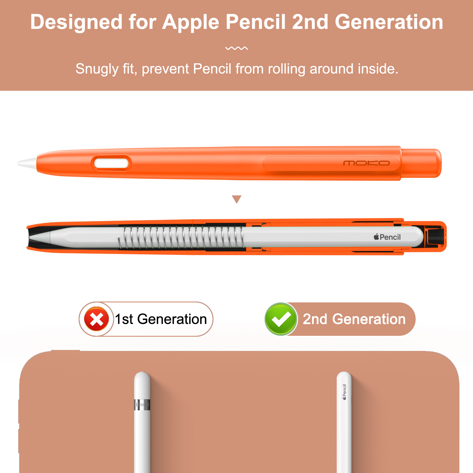 MoKo Holder Case for Apple Pencil 2nd Generation,Retractable Apple