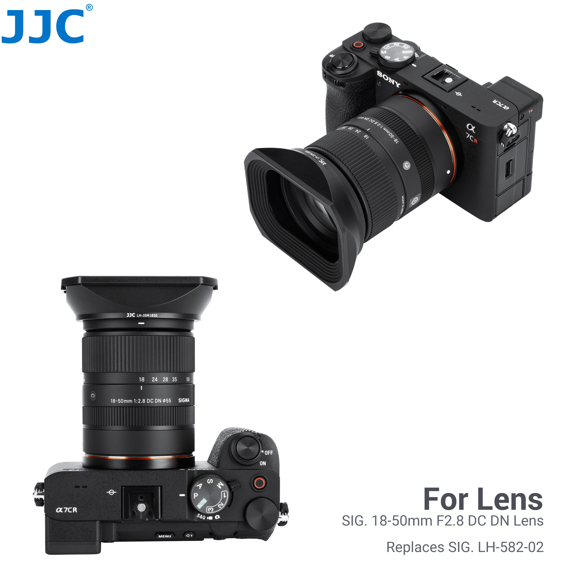 Jc-sigma LH-582-02レンズフード,リバーシブルレンズフード,18-50mm,f2