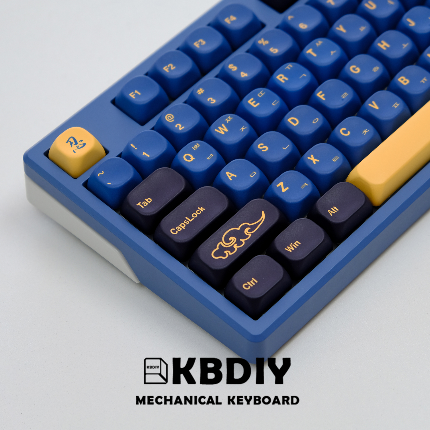 KBDiy GMK Blue Samurai Keycaps Korean PBT Custom KOA Profilefor