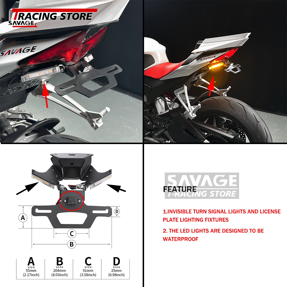 Registration Frame Bracket License Plate Holder For Aprilia RS660