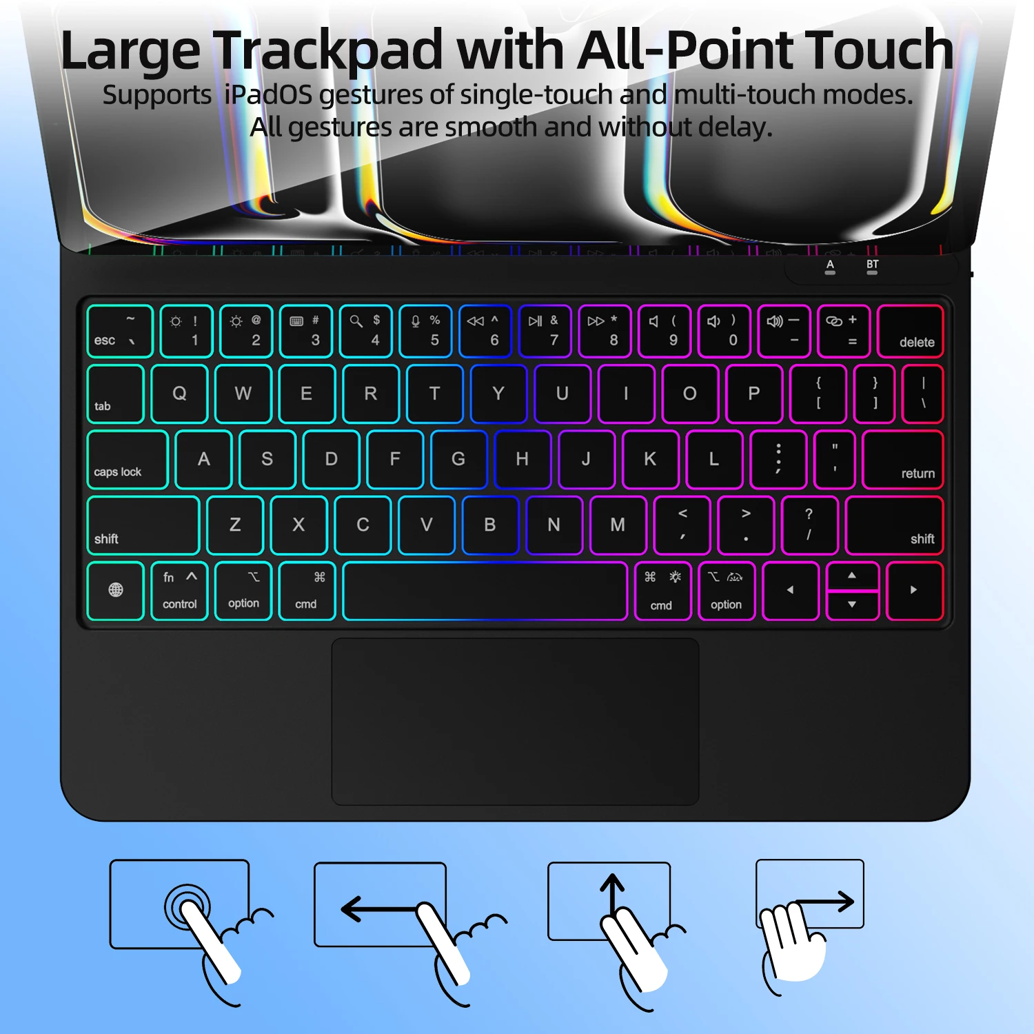 Goojodoq-iPad Pro 11 m4,Air 4/5/6,Bluetooth 5,マルチタッチトラック