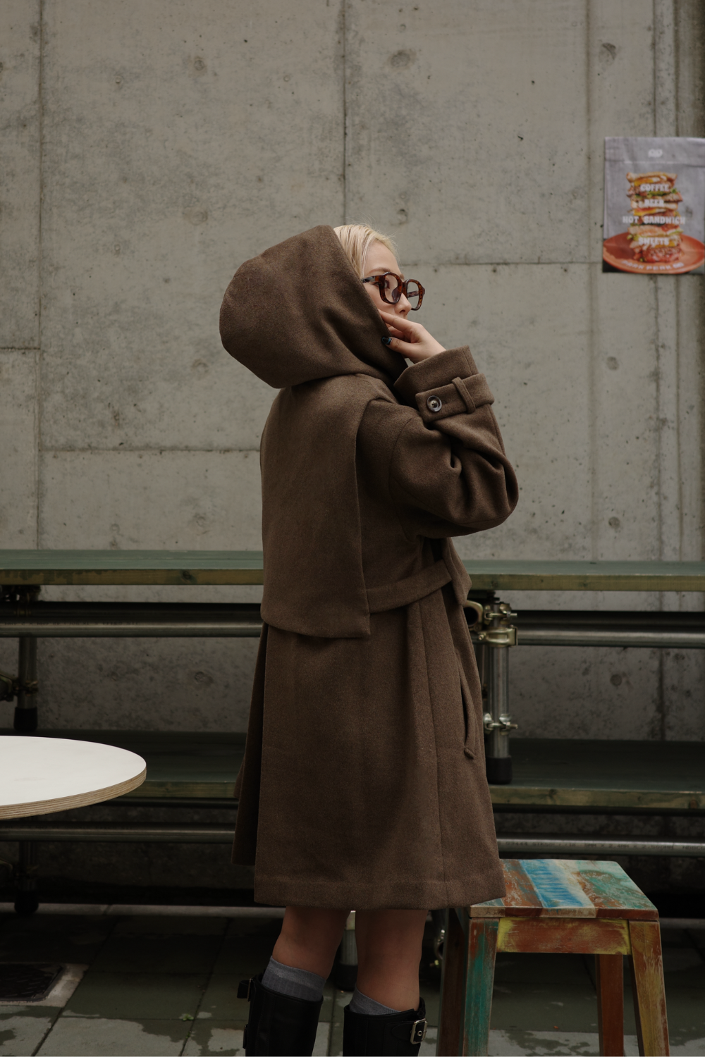 BROWN】3way wool mix coat – AEDDY