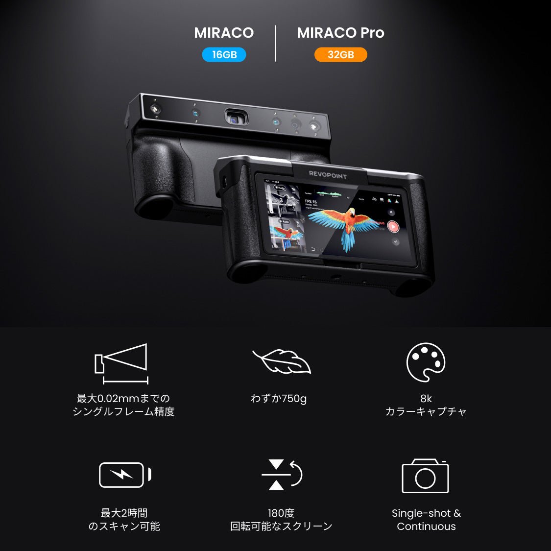 Revopoint MIRACO Pro - 3Dハンディスキャナ – AFINIA Japan