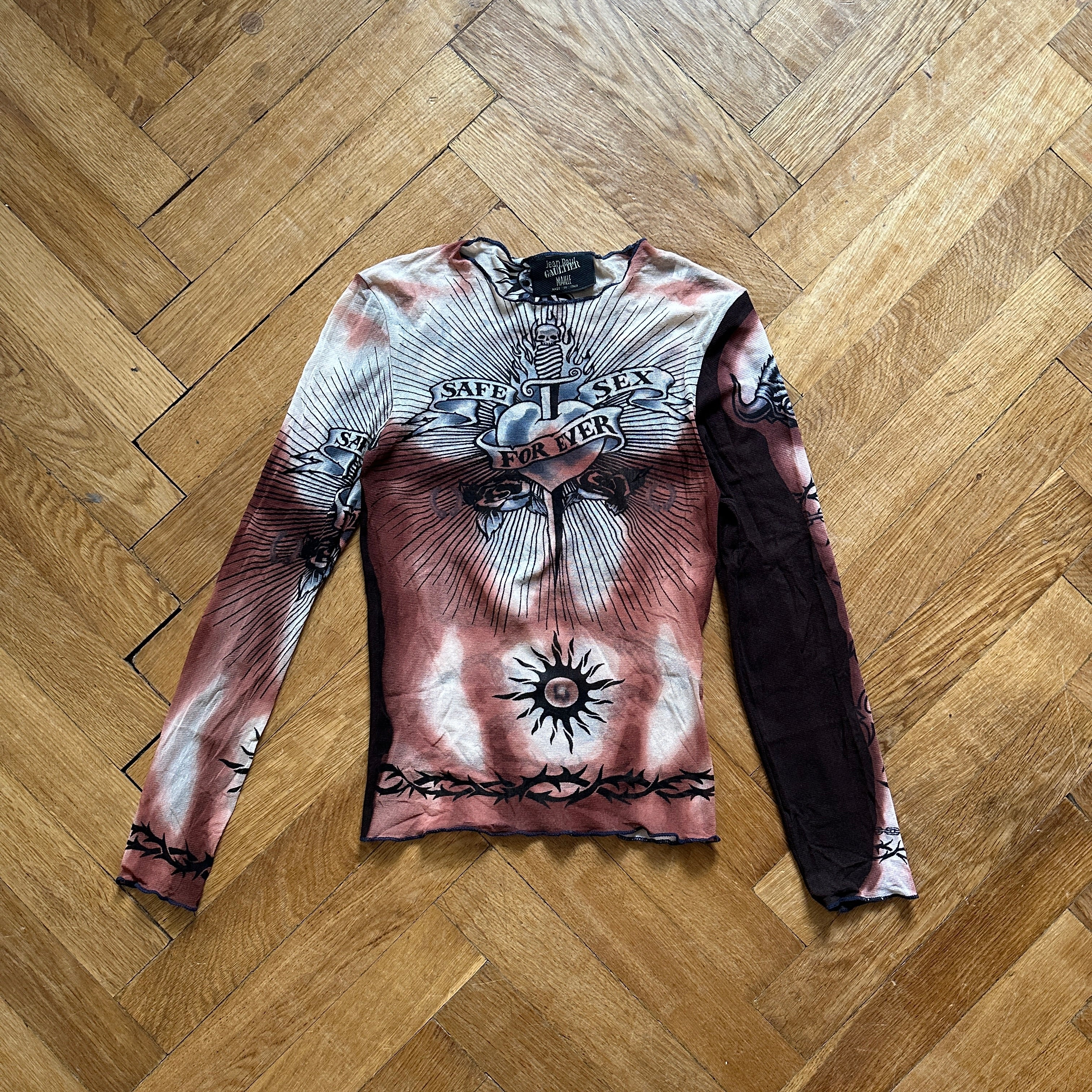 Jean Paul Gaultier SS96 Safe Sex Forever Mesh Longsleeve - Ākaibu