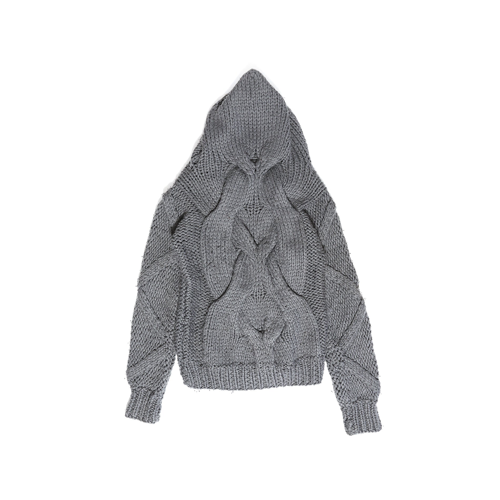 Alexander McQueen 90s Grey Knit Mask Hoodie - Ākaibu Store