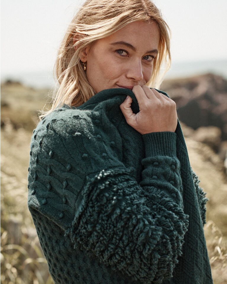 Recycled-Cashmere Mixed-Stitch Cardigan | Garnet Hill