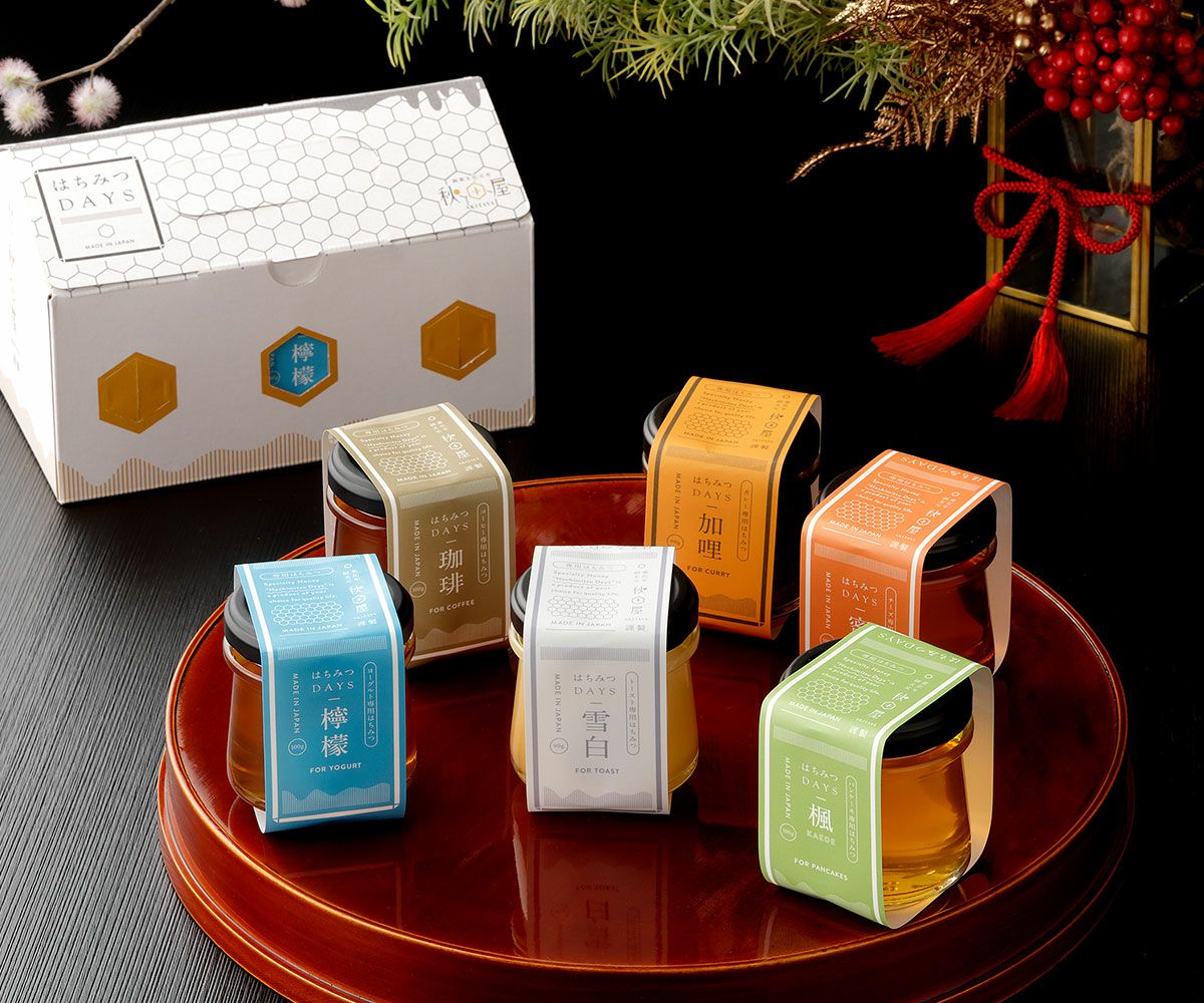 はちみつDAYSギフトセット6種類（雪白,檸檬,珈琲,楓,蜜柑,加哩）の