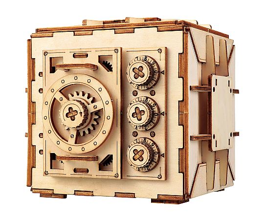 68-5386-04 木製ダイヤル式金庫型貯金箱クラフトキット 58431 【AXEL