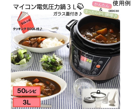 69-0805-14 ワンダーシェフ マイコン電気圧力鍋3L OEDC30 【AXEL