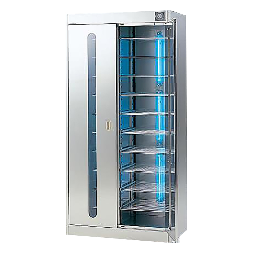 2-7978-04 紫外線殺菌ロッカー(ステンレス仕様) 棚板仕様 W-02FNT