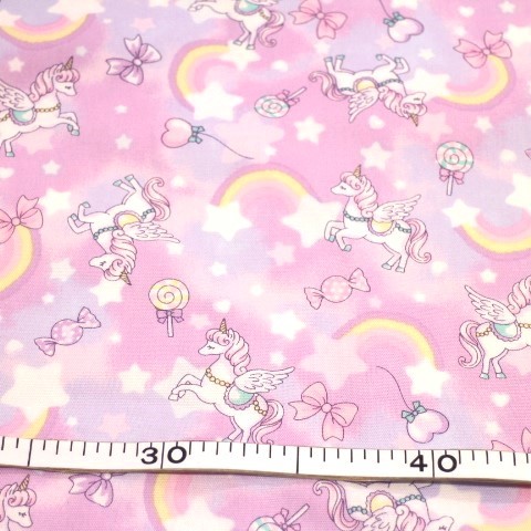 手芸用品通販のアイリー大野店 / ユニコーン柄 虹 リボン 星 ぼかし