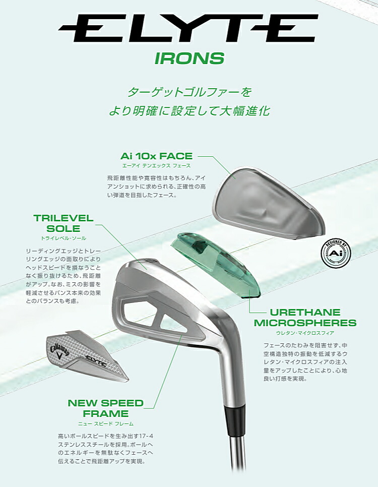 キャロウェイ ゴルフ エリート エックス アイアン 5本セット(#6～9,PW