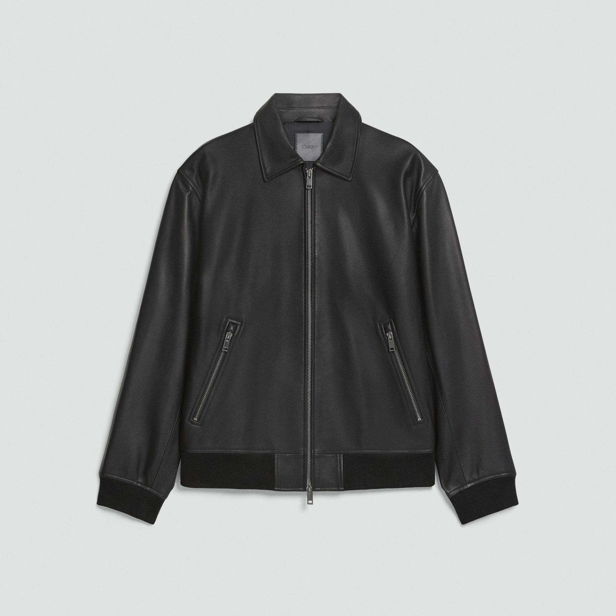 Theory Official Site | Wyatt Zip Jacket in Leather