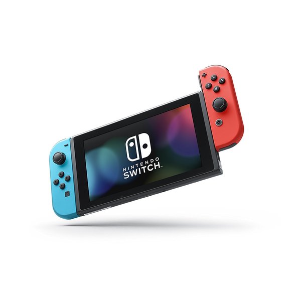 Nintendo Switch with Neon Blue and Neon Red Joy-Controller (As Is