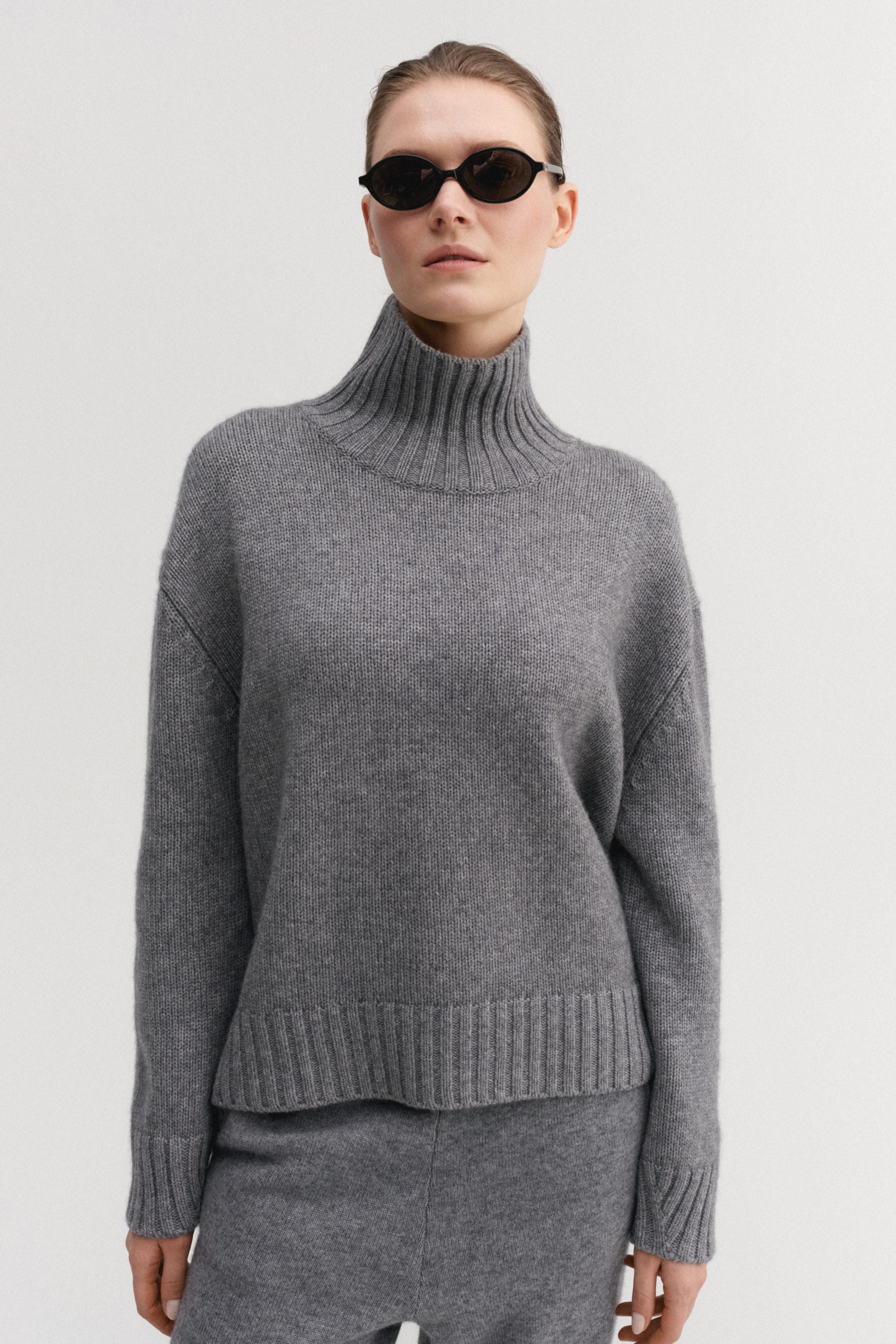 Nola Turtleneck Sweater, grey – ALMADA LABEL
