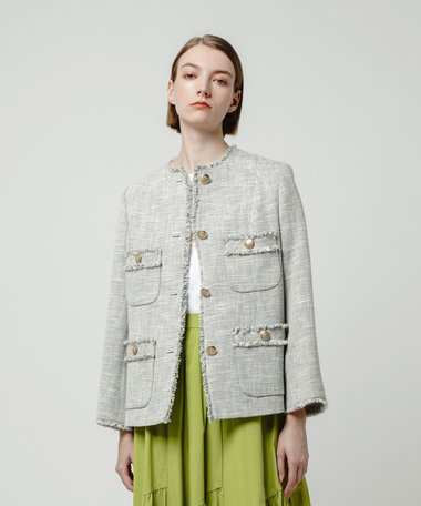 スラブツイードクルーショートコート|allureville OFFICIAL SITE