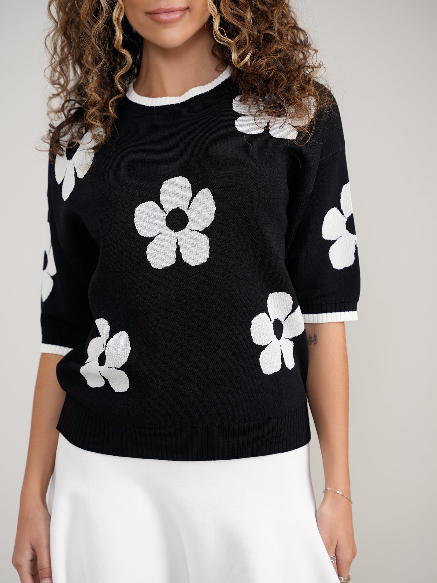 Knit Flower Top – Aleeza Paris