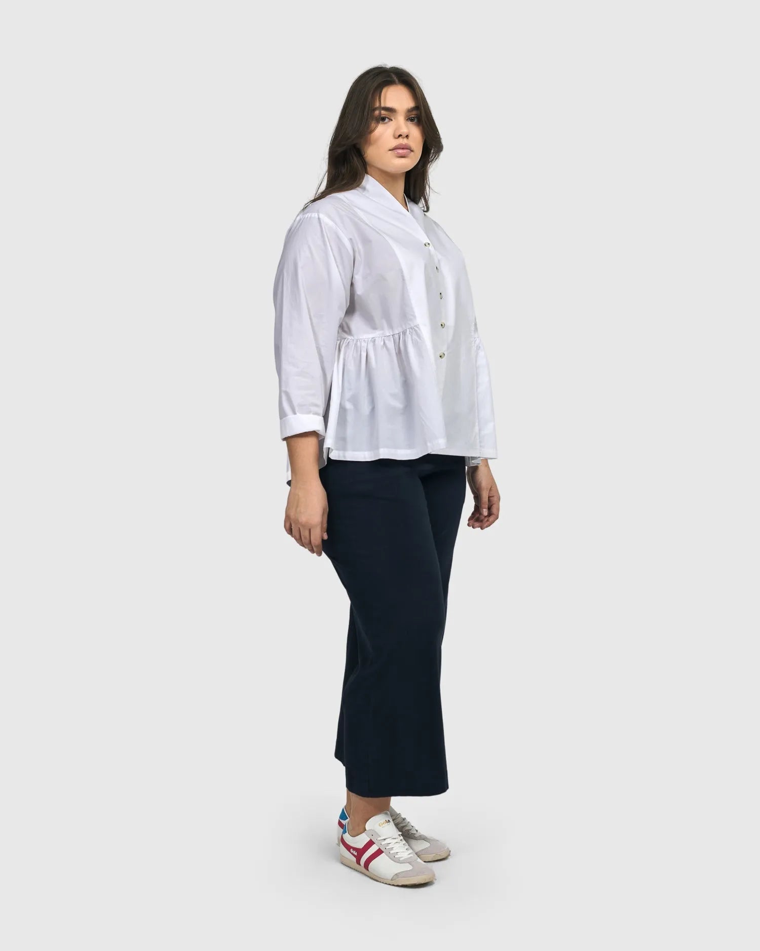 Addison Peplum Blouse, White – Alembika U.S.