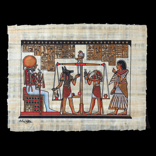 パピルス画 死者の審判 死者の書ip-001b｜素敵なエジプト香水瓶をお