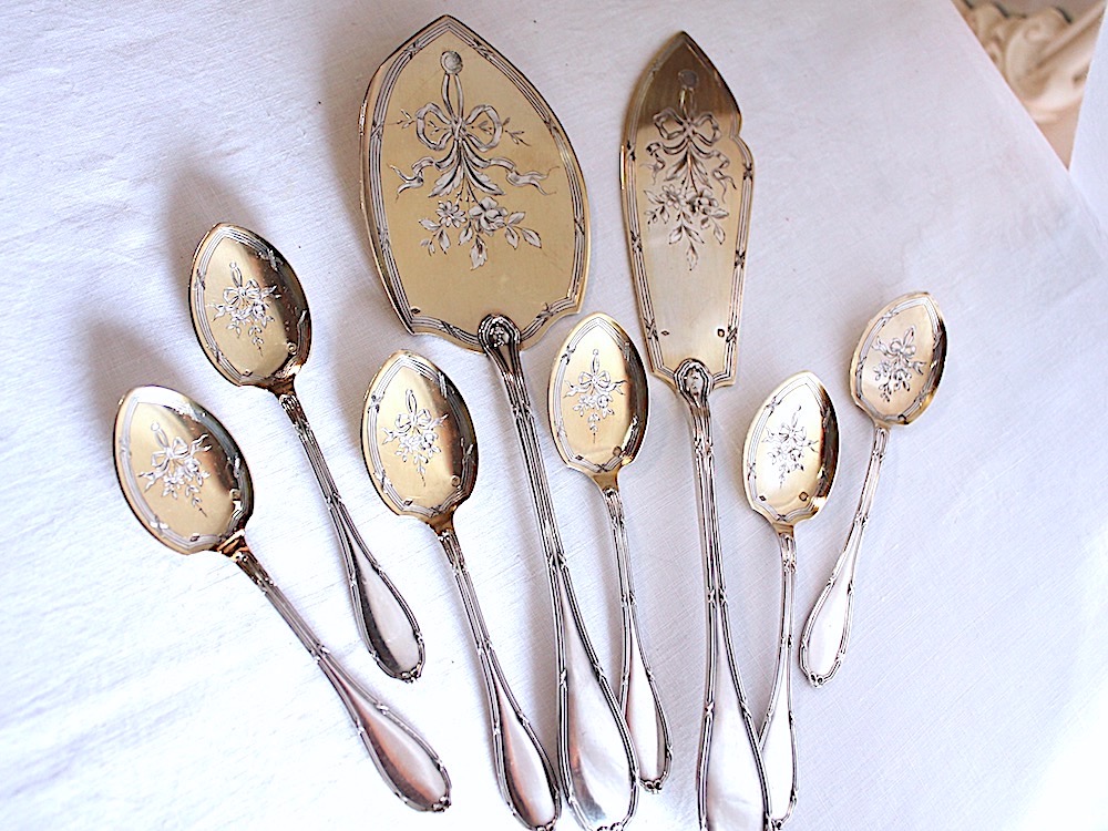 Sold：フレンチシルバー、リボンのアイスクリームサーバー | アリス