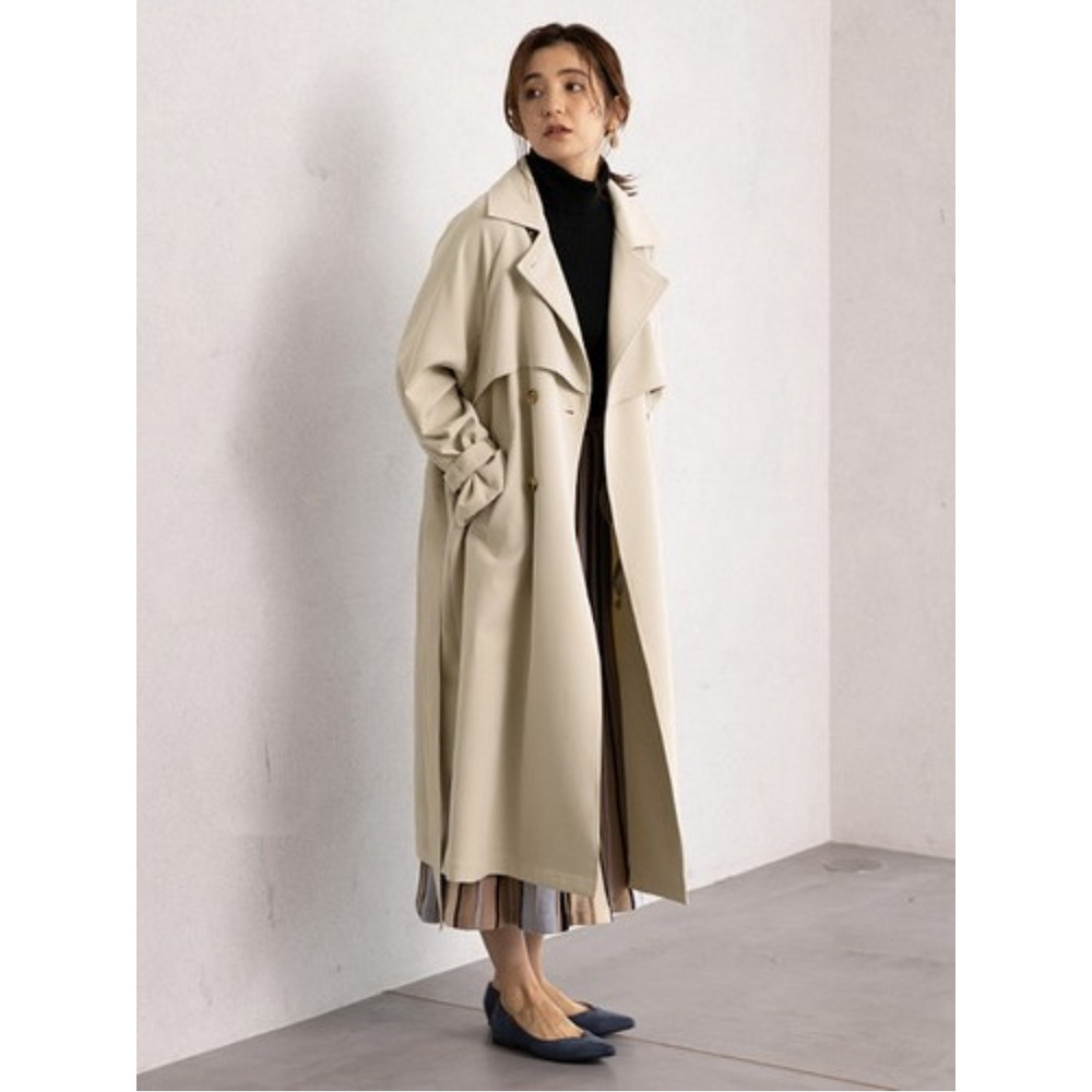 上品オーバーサイズトレンチコート 大きいサイズ レディース 207074
