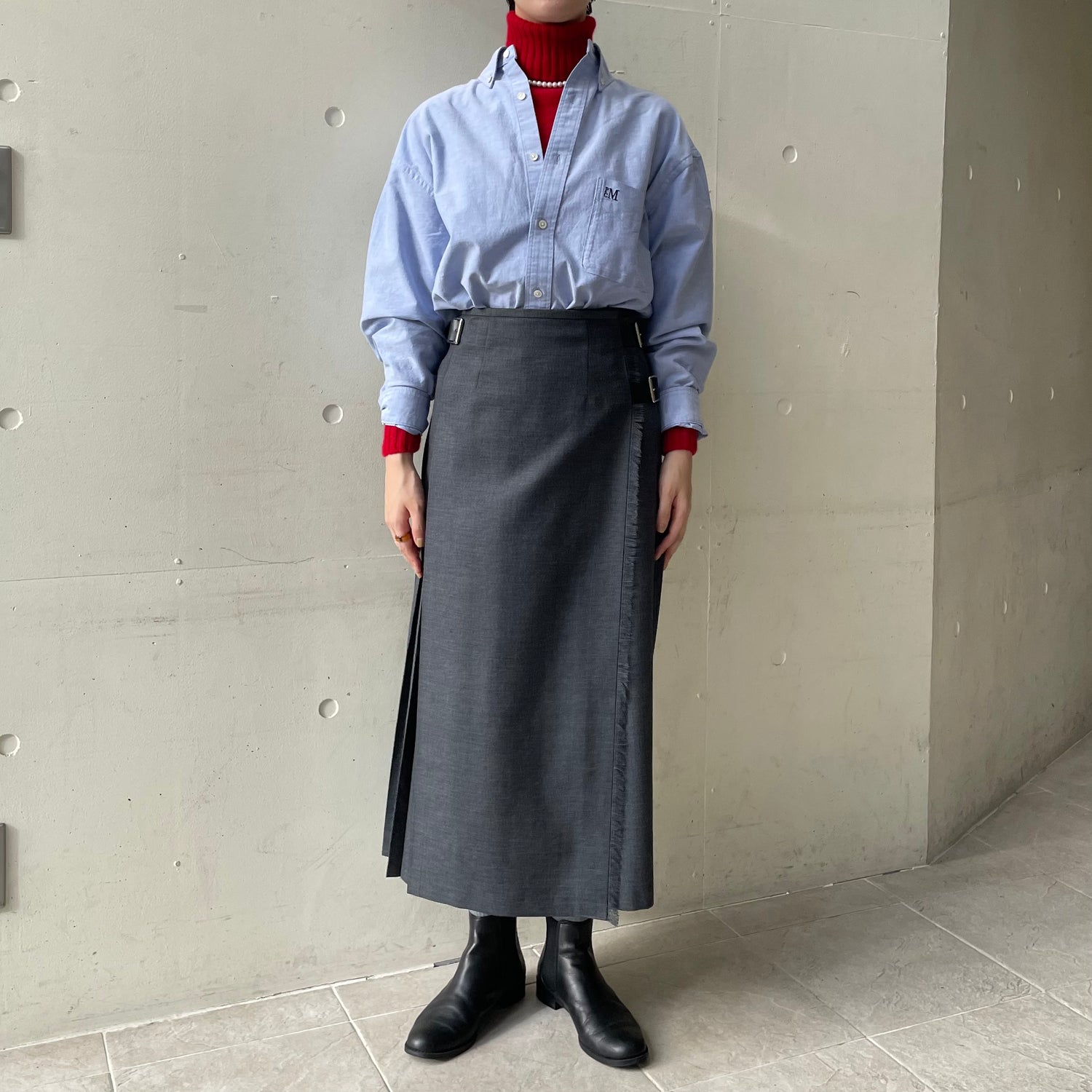 10％OFF】O'neil of Dublin キルトスカート ダブルベルト グレー – A