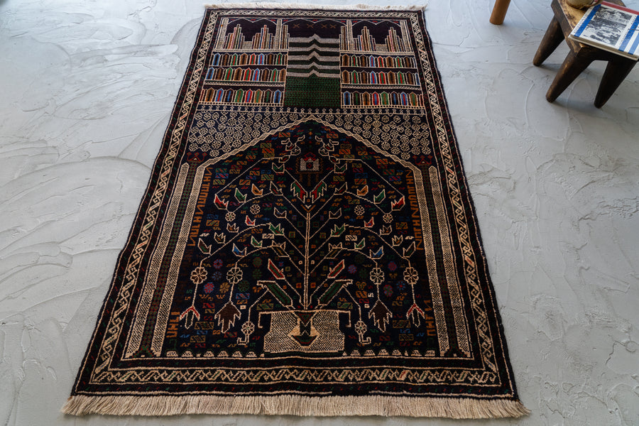 アフガニスタン 1980年代 トライバルラグ】バルーチラグ ヴィンテージ