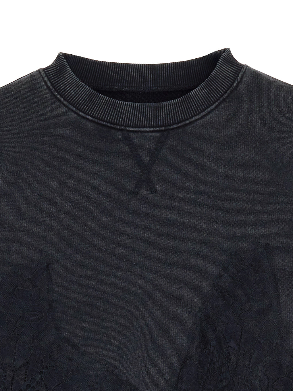 CHEMICAL OVERDYE LACE SWEAT TOP