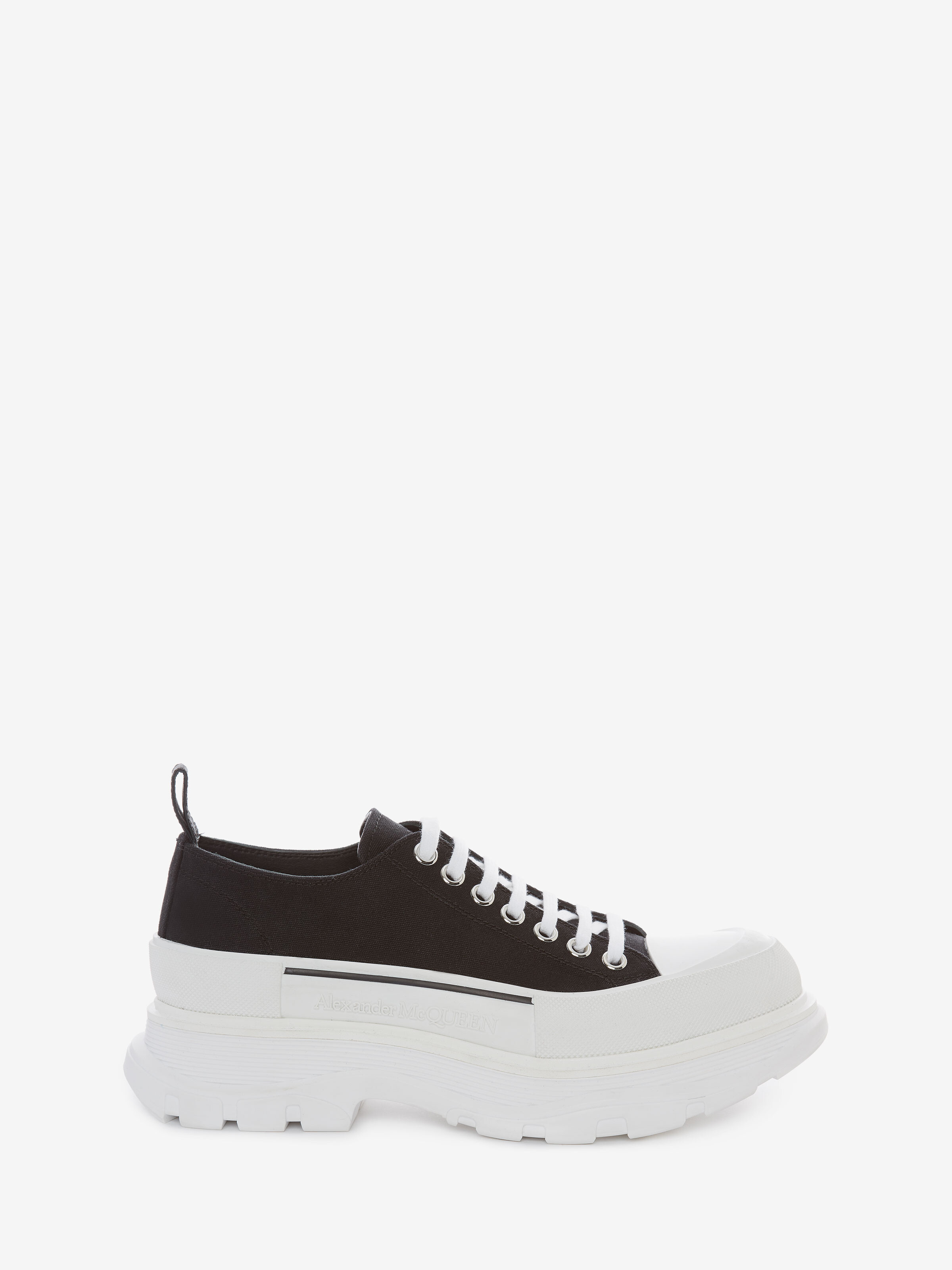 Women's Tread Slick Lace Up in Black/White | McQueen US