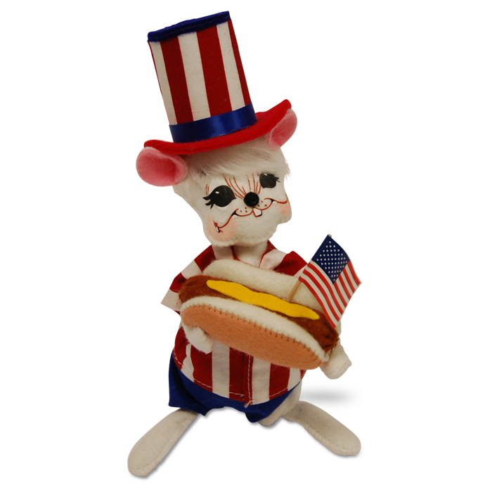 6in Hot Dog Dandy Mouse - Annalee Dolls
