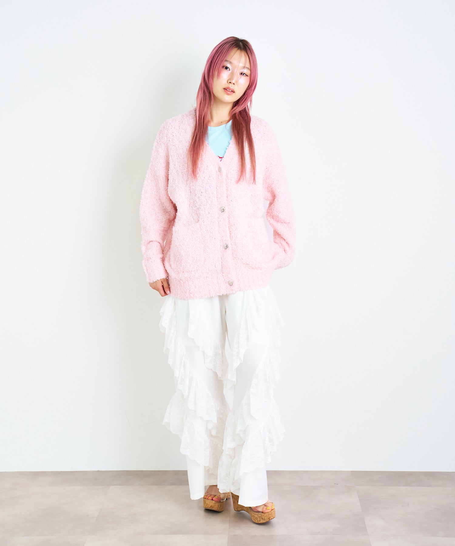 ミックスフラッグヤーンニットカーディガン – ANNA SUI NYC