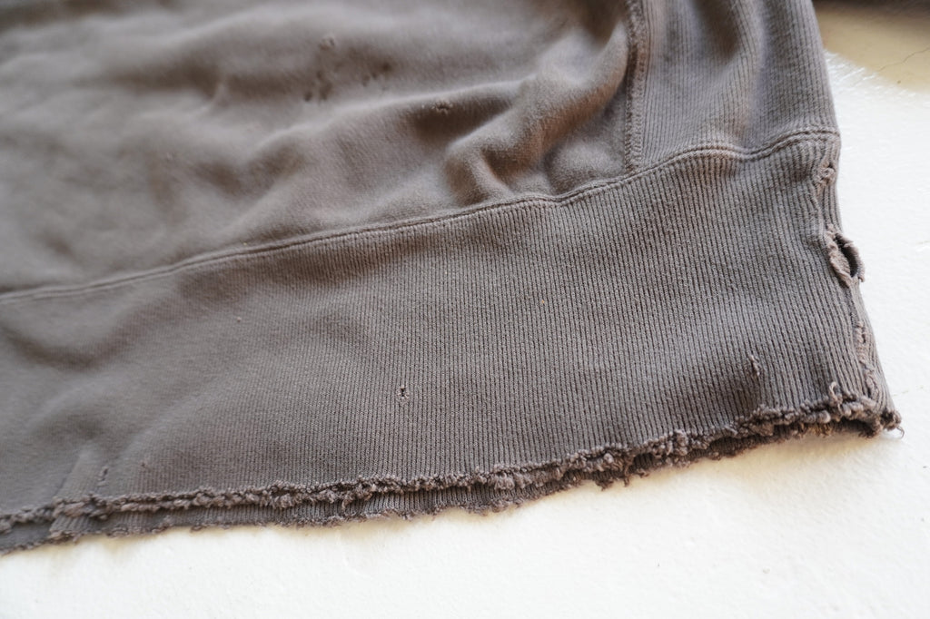 DYED DAMAGE SWEAT SHIRT(F.BLACK) – ANCELLM