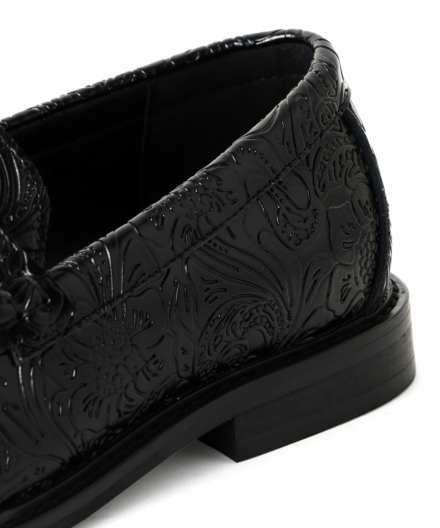 プレミアム ペイズリーエンボス レザー コイン ローファー | andex