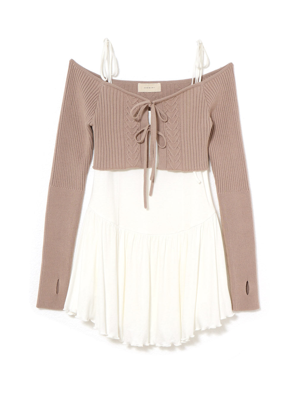 Nei knit set flare dress