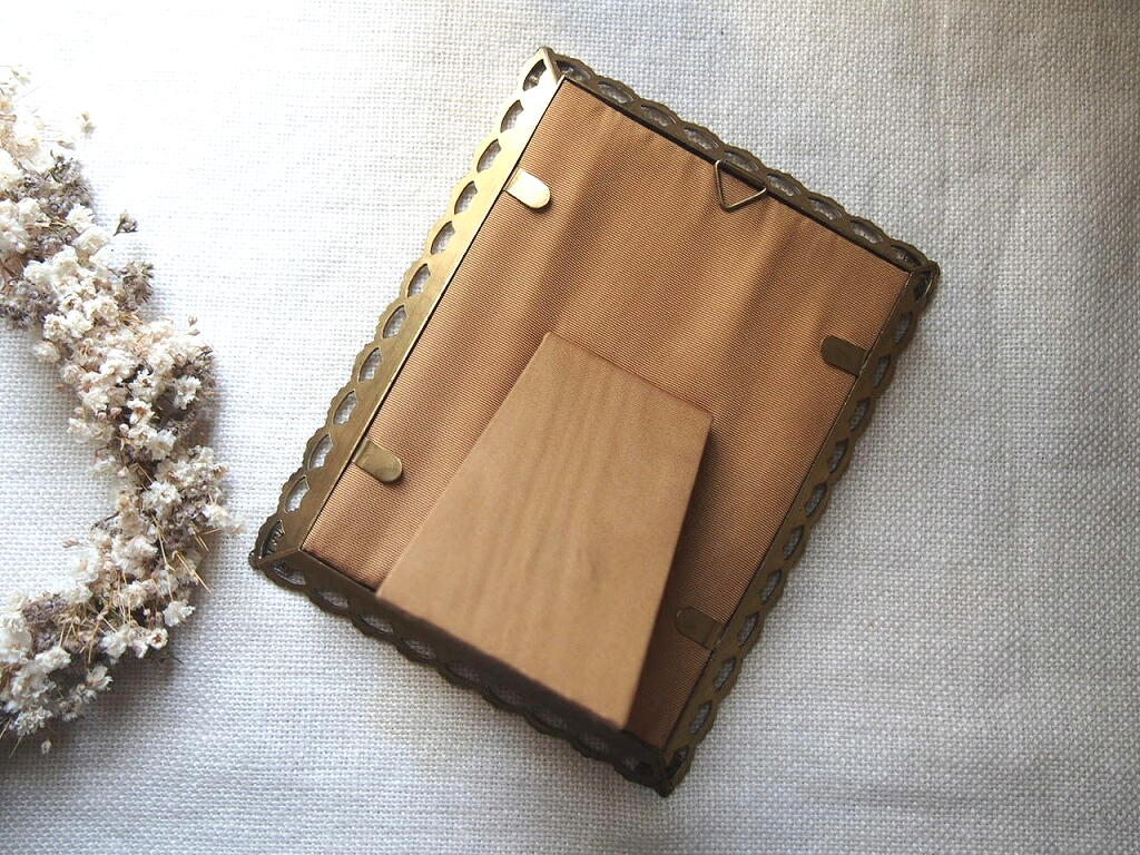 スウェーデン製 真鍮フォトフレーム ドームガラス付き｜北欧