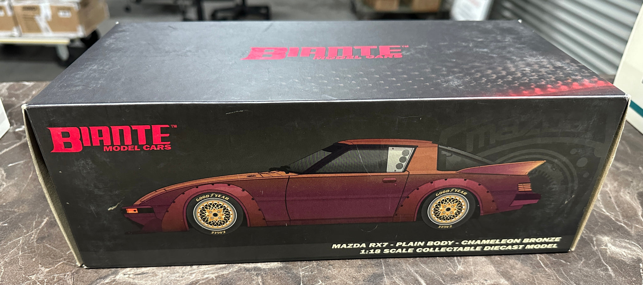 1:18 Mazda RX7 (FB) Plain Body Racecar -- Chameleon Bronze -- Biante