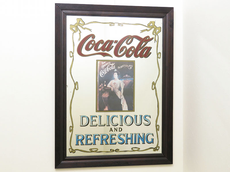 ビンテージ パブミラー 特大サイズのコカ・コーラ（Coca-Cola）（4月01
