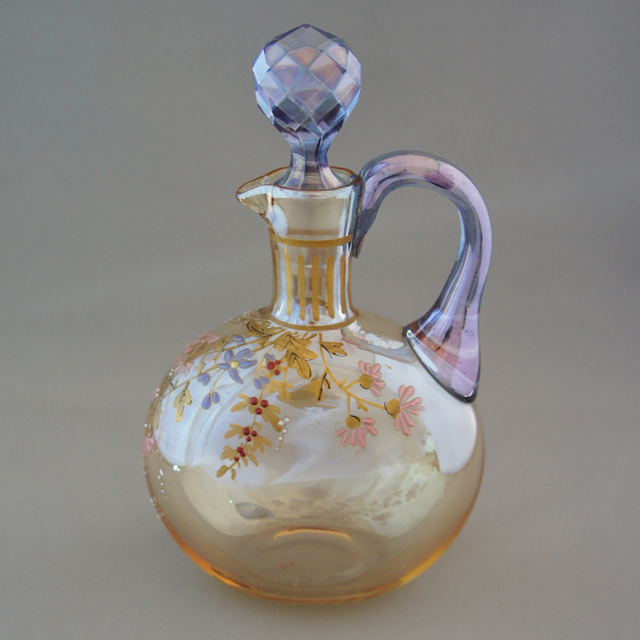 オールドバカラ「ラスター彩 草花文 リキュールセット」《アンティック