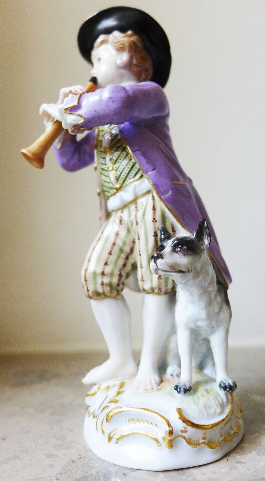 マイセン 人形 （フィギュア）「犬を連れた笛吹き」 1900年頃 1級品