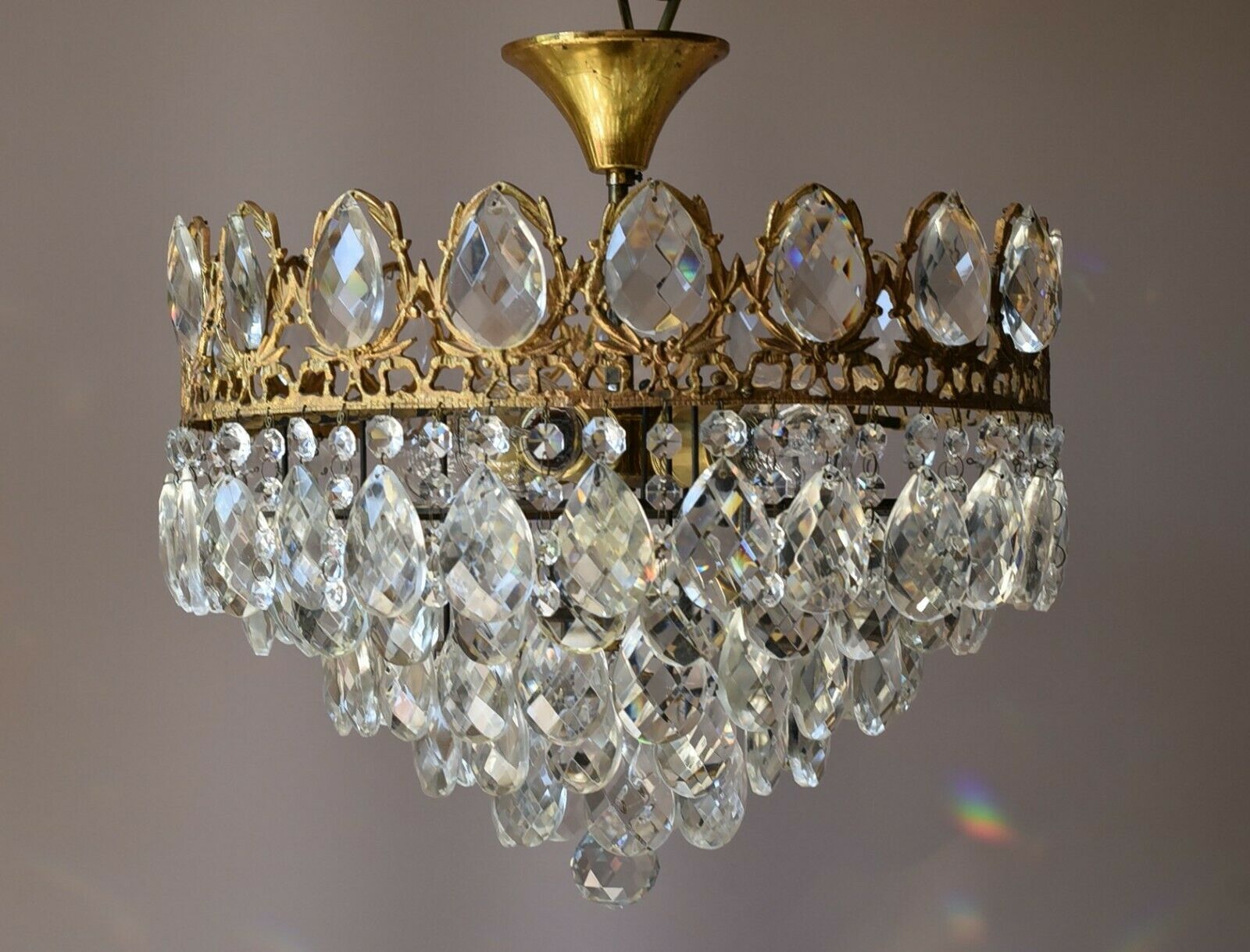 アンティーク/フラッシュクリスタルシャンデリア、低い天井用の照明