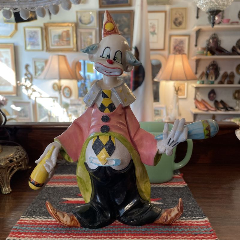 希少品！70's〜イタリア製アンティーク ピエロの樹脂置物 ヴィンテージ